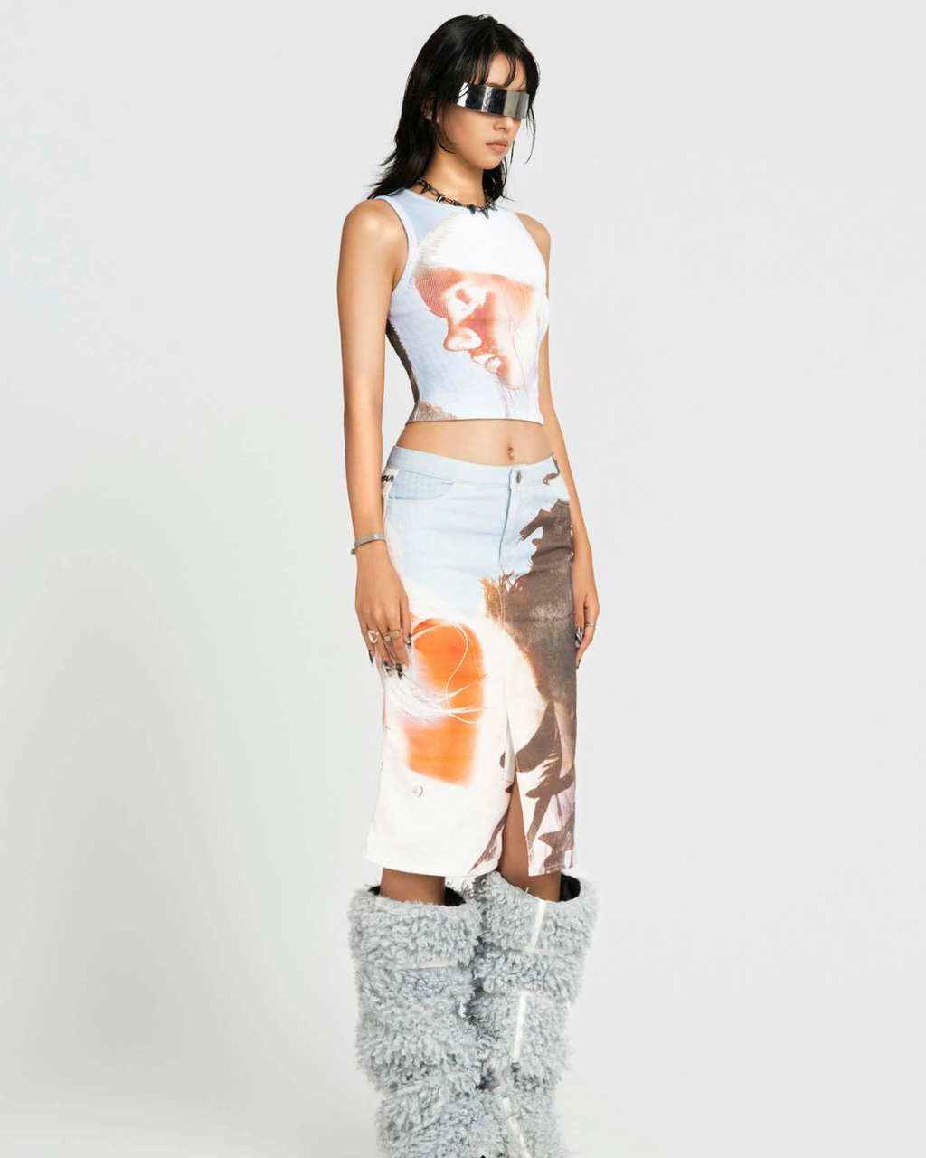 Map Face Printed トップス