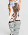 Map Printed Midi スカート