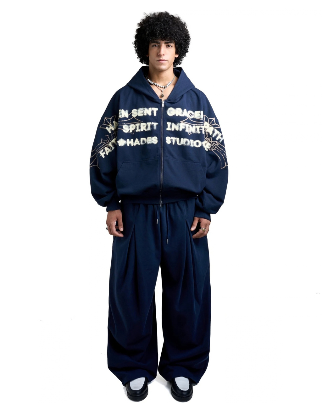 HEAVENS CALL HOODIE ZIP - BLUE NAVY