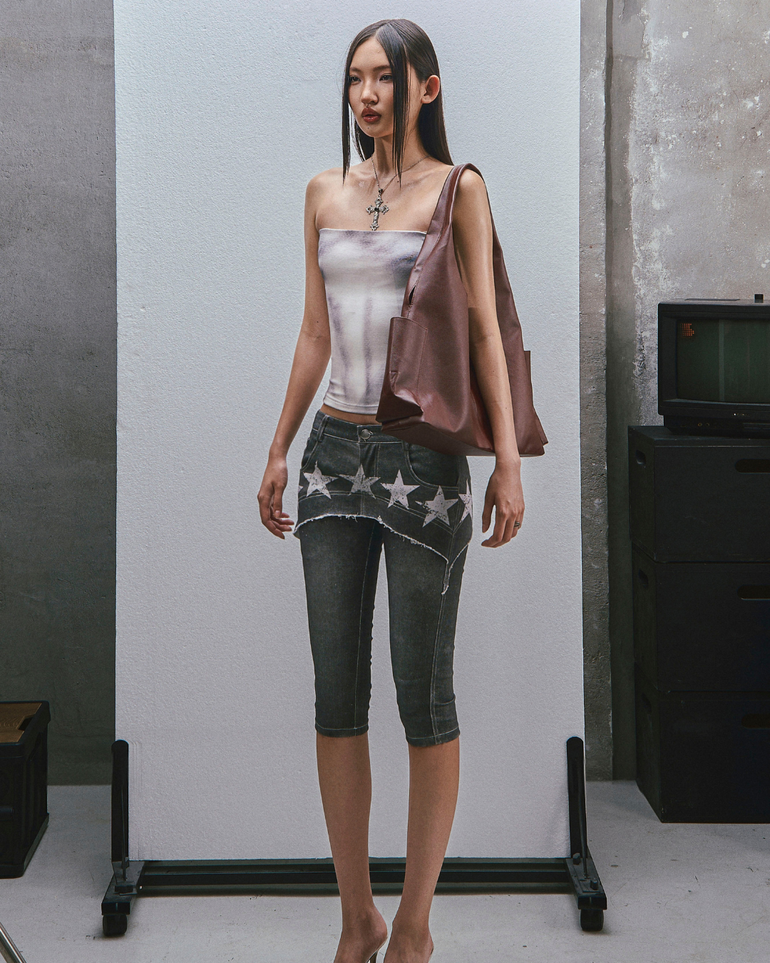 RAW Stars Printed Capri ジーンズ