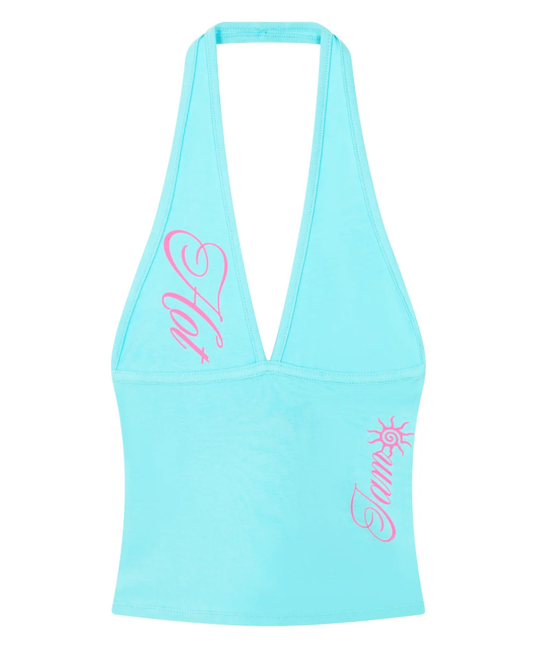 I AM HOT HALTER AQUA BLUE タンクトップ
