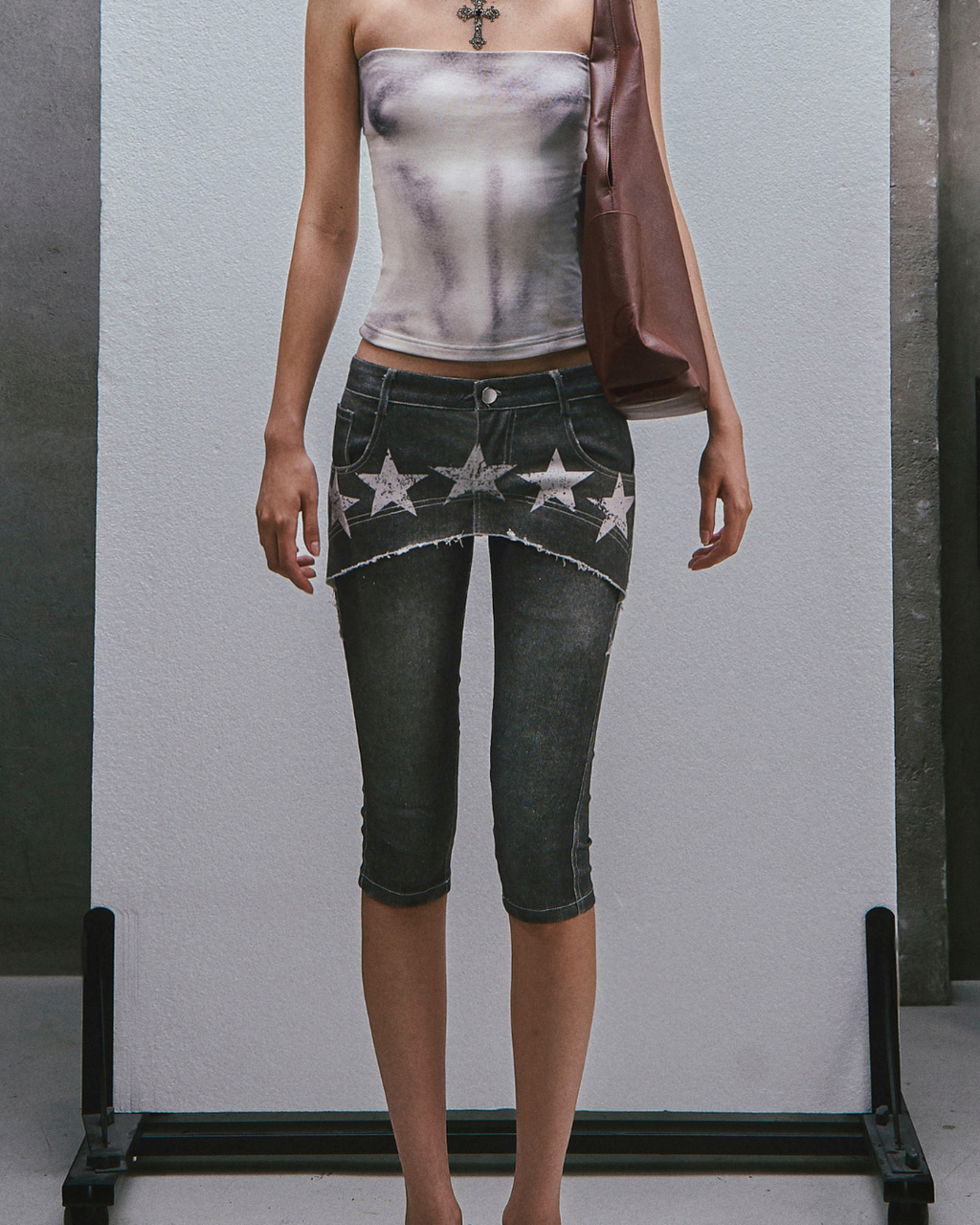 RAW Stars Printed Capri ジーンズ