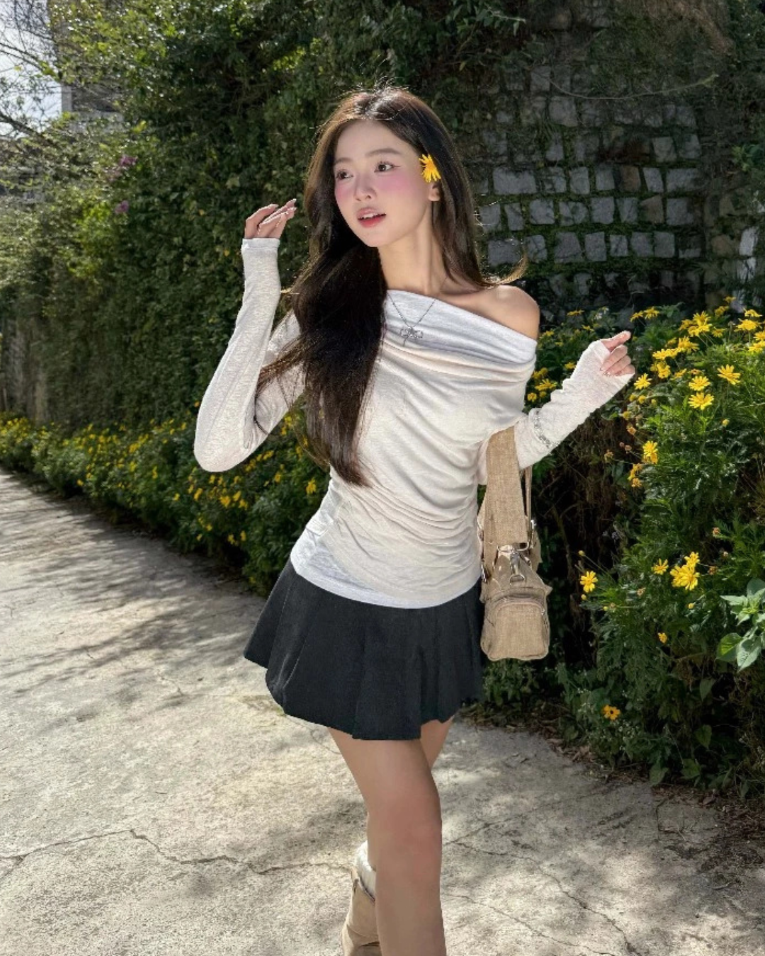 Feeling Long Sleeve トップ