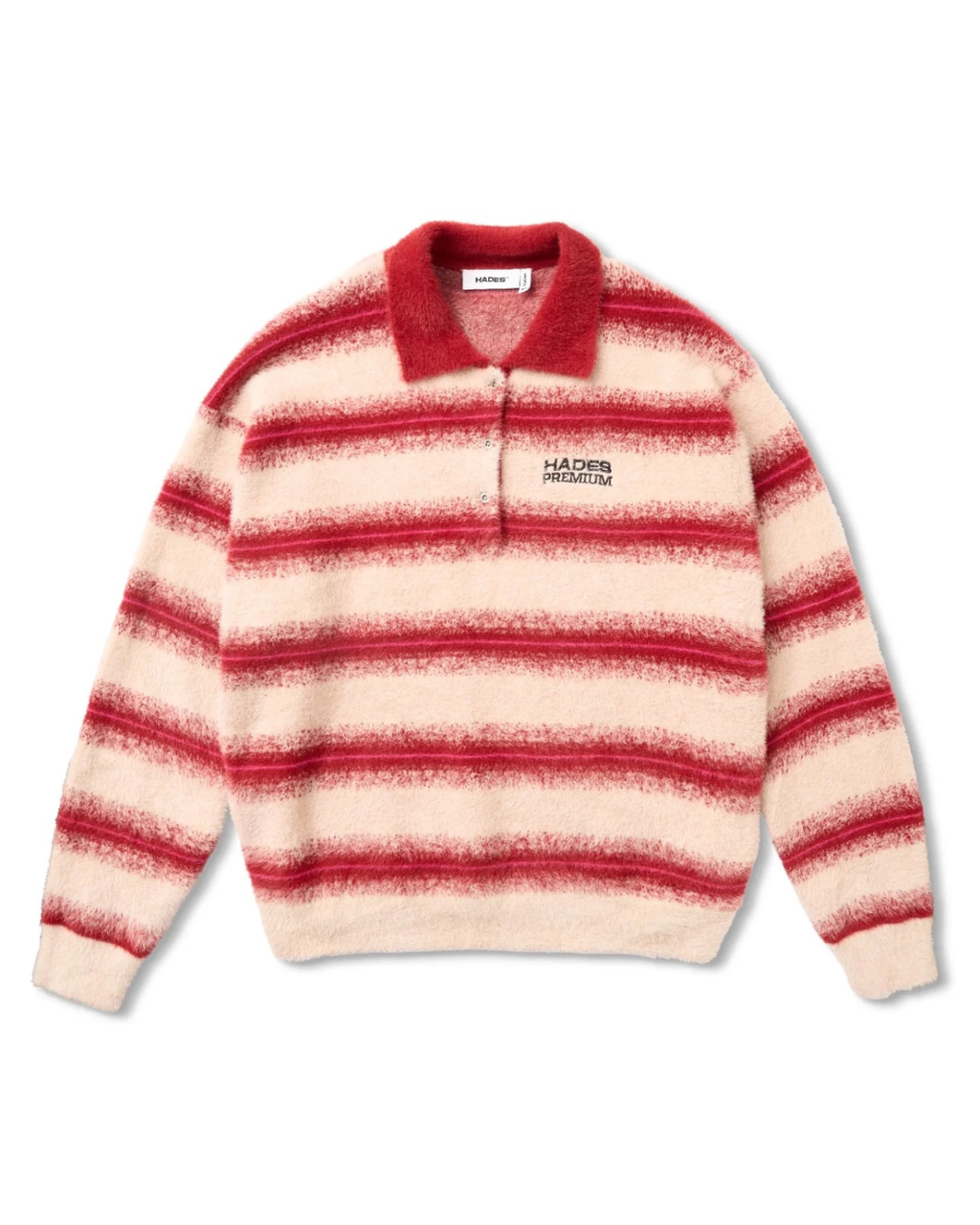 HADES COZY STRIPE POLO SWEATER