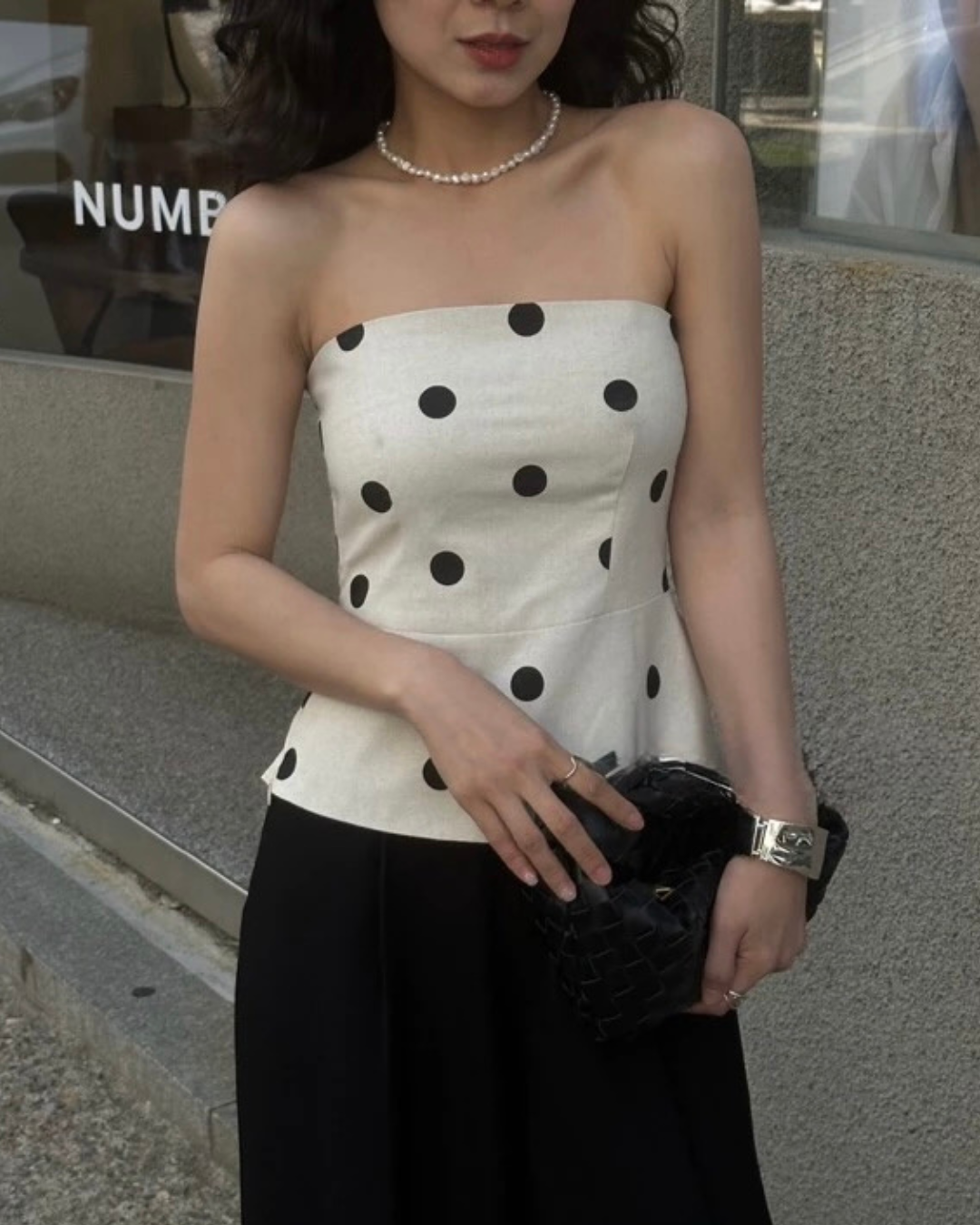Polka Dot  Tube トップス