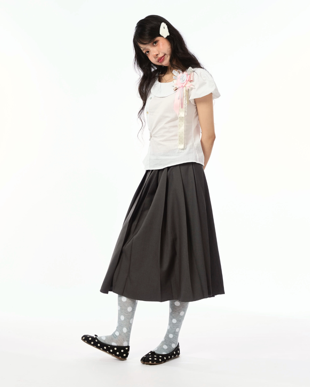 PLEATED MIDI スカート