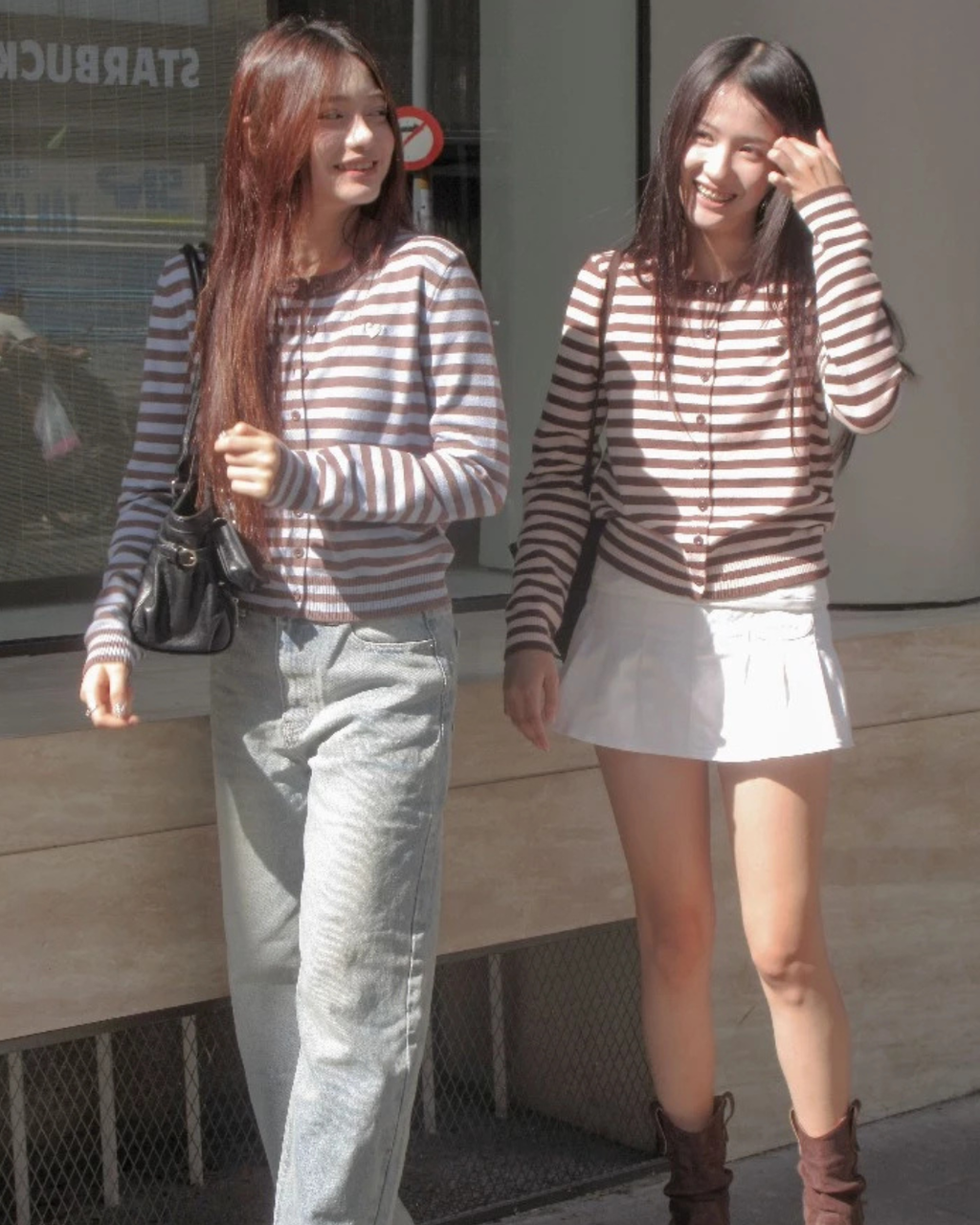 Striped ニットカーディガン