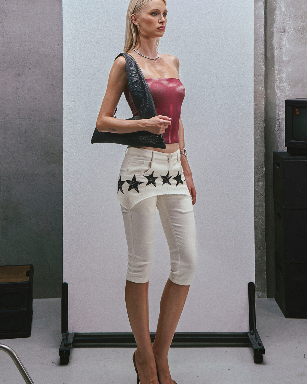 RAW Stars Printed Capri ジーンズ