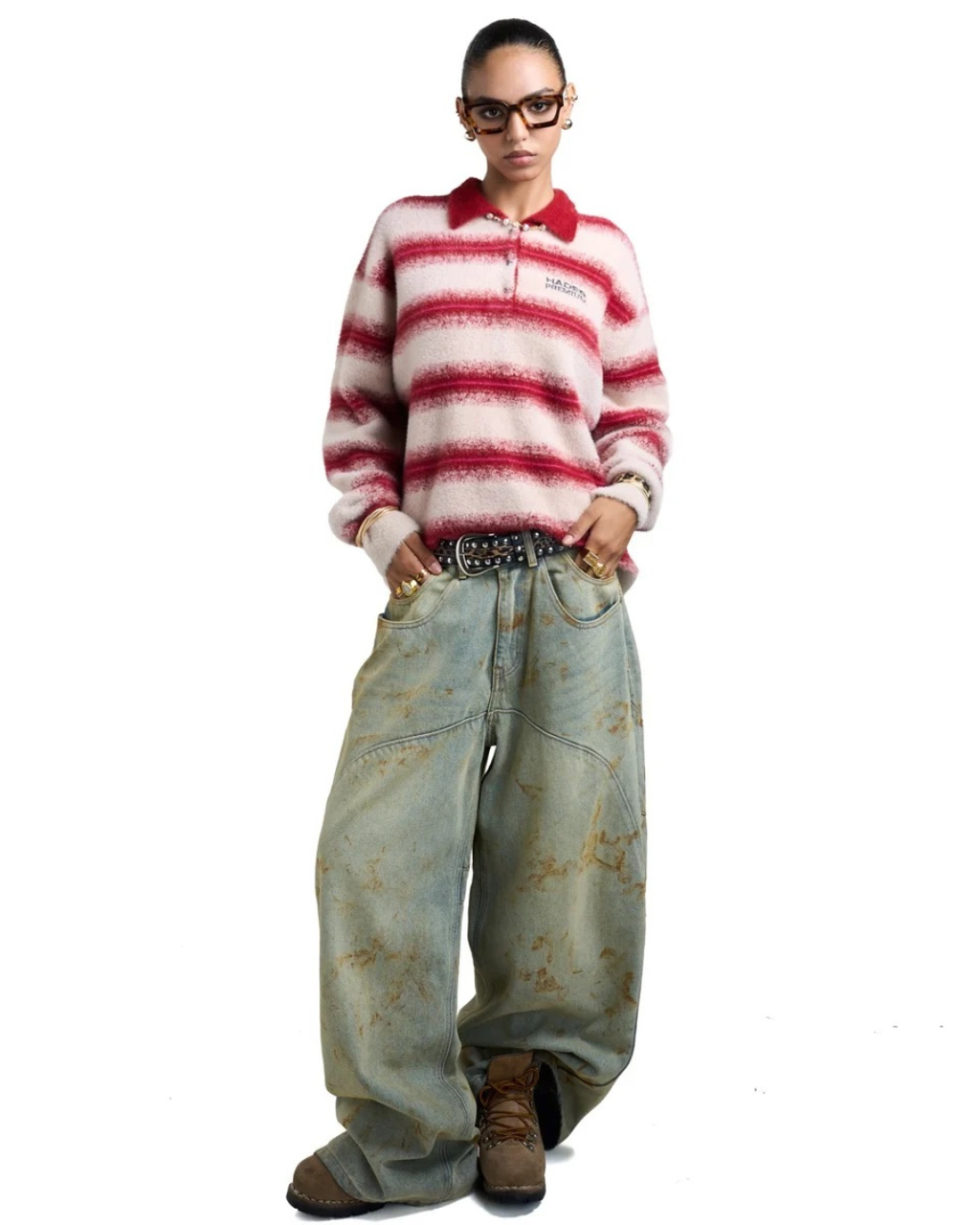 HADES COZY STRIPE POLO SWEATER