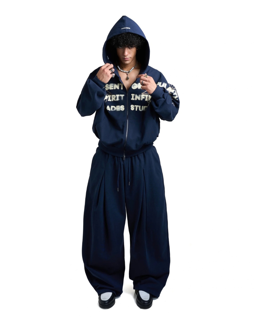 HEAVENS CALL HOODIE ZIP - BLUE NAVY